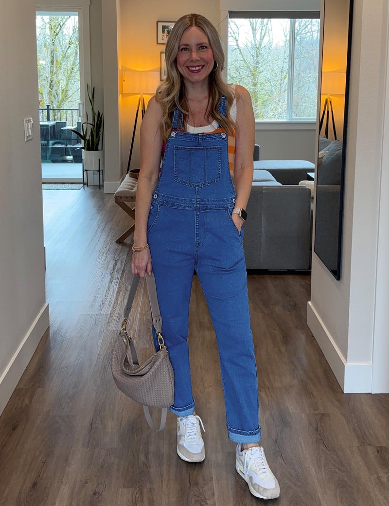 luvamia Women's Casual Adjustable Denim Bib Overalls Jeans Pants Fashion Loose Overall Jumpsuits Classic Blue Size Small - Image 5